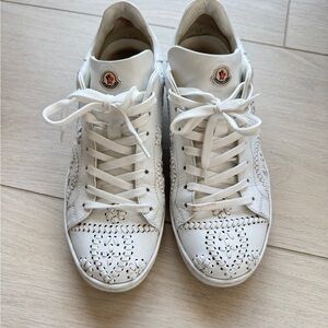 Moncler Women's White Embroidered Sneakers